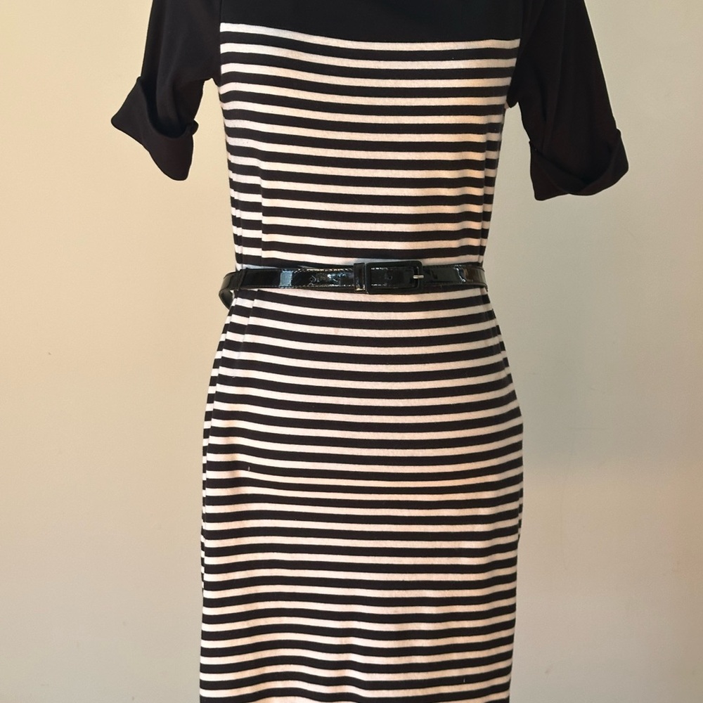 Black and White Striped Dress